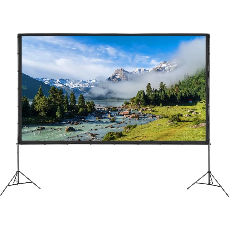 

Projection Screen Kit, 150" 16:9 HD Outdoor Cinema Display with Stable Stand, Smooth Viewing Surface for Home Theater,