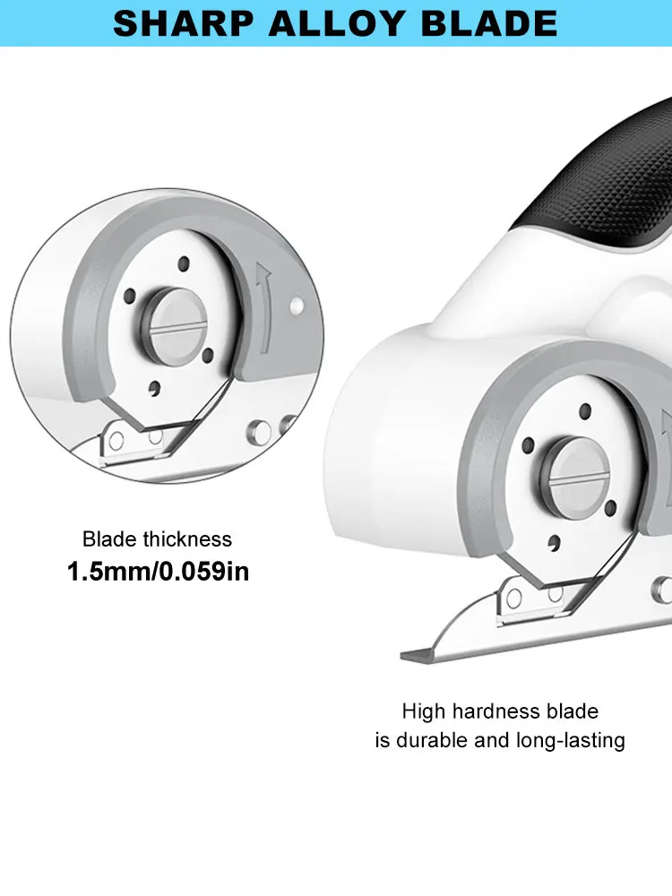 Imagem -04 - Cordless Electric Tailor Scissors Carregamento Usb Adequado para Cortar Tecido de Algodão Couro Pano e Outros Materiais 3.6v