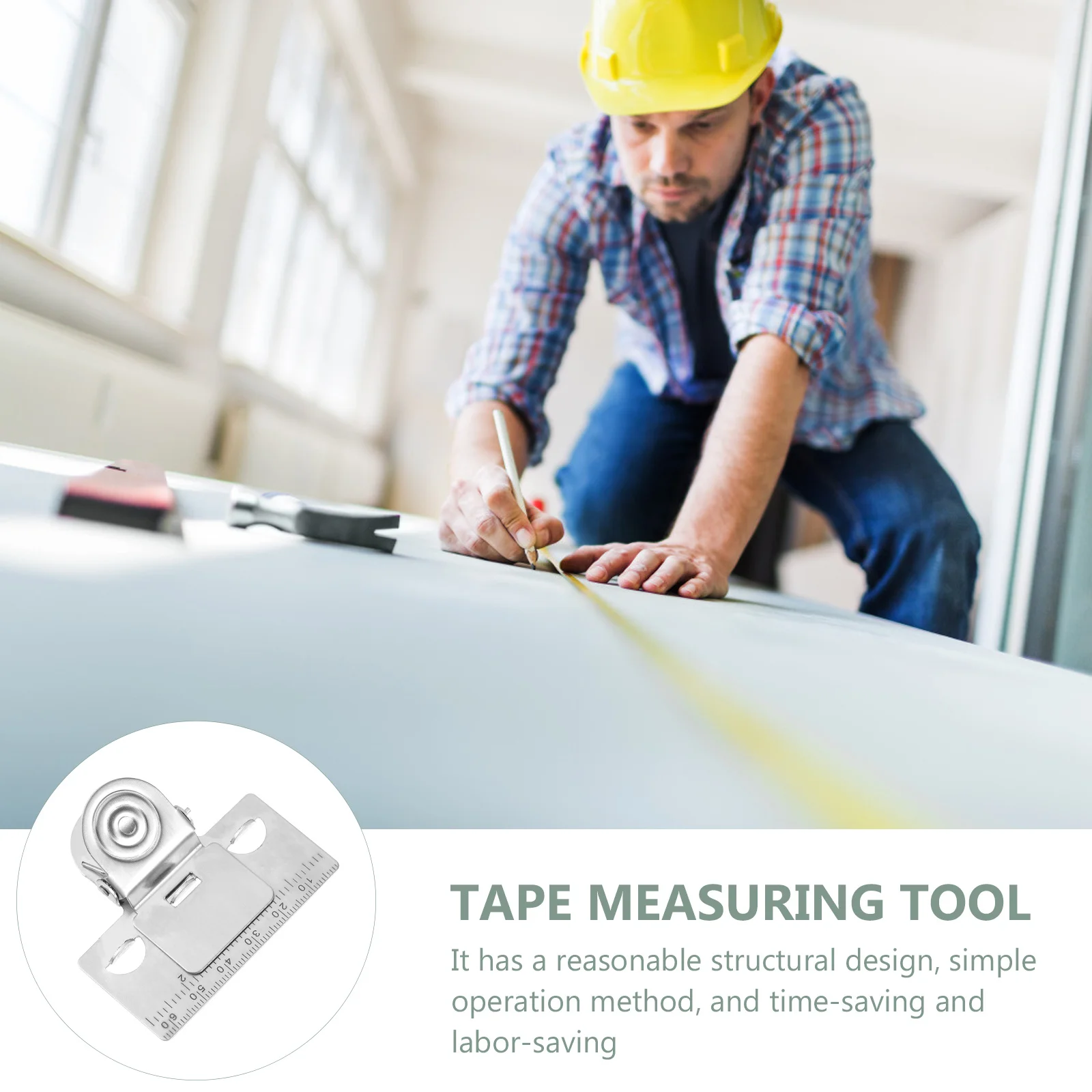 1Pcs Tape Measuring Clip Precision Professional Measuring Tool Lightweight Portable Tape Measure Fixing Holder Rust-Resistant