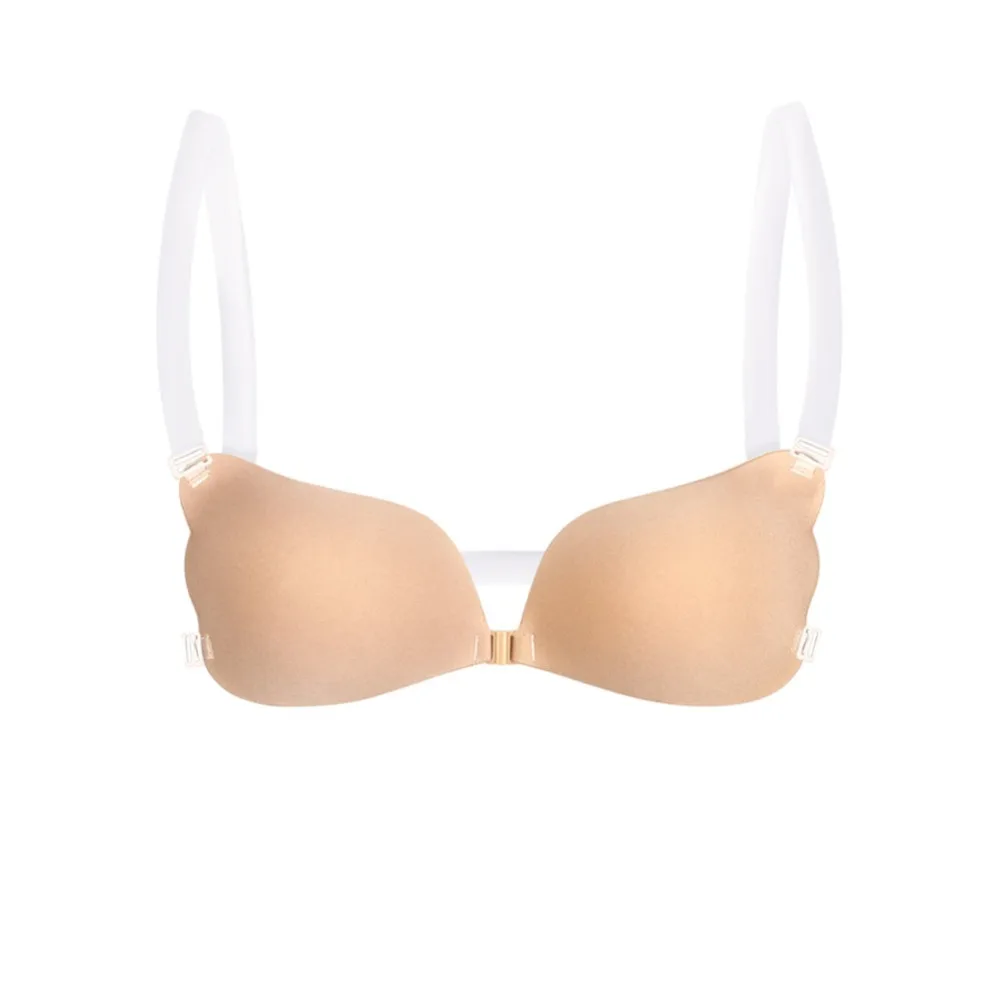 Invisible Bra Push Up Silicone Bra for Wedding Dress Magic Bra with Transparent Straps Backless Bralette Lingerie Top