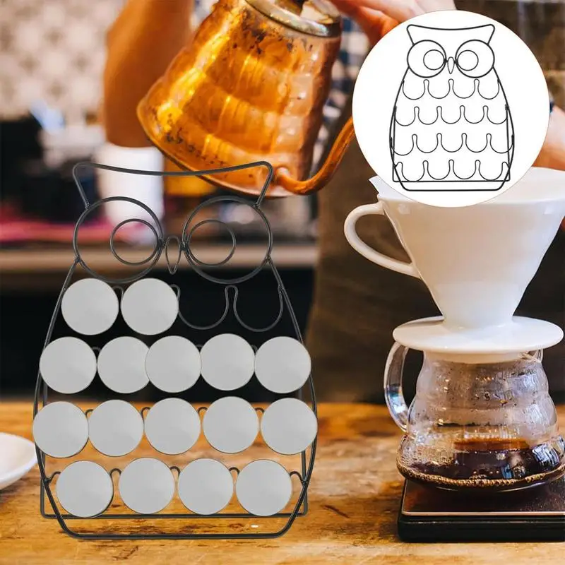 Coffee Pod Storage Rack Owl Shape Espresso Pod Keeper Storage Detachable Espresso Pod Rack Stand Holds 20 Pods For Kitchen