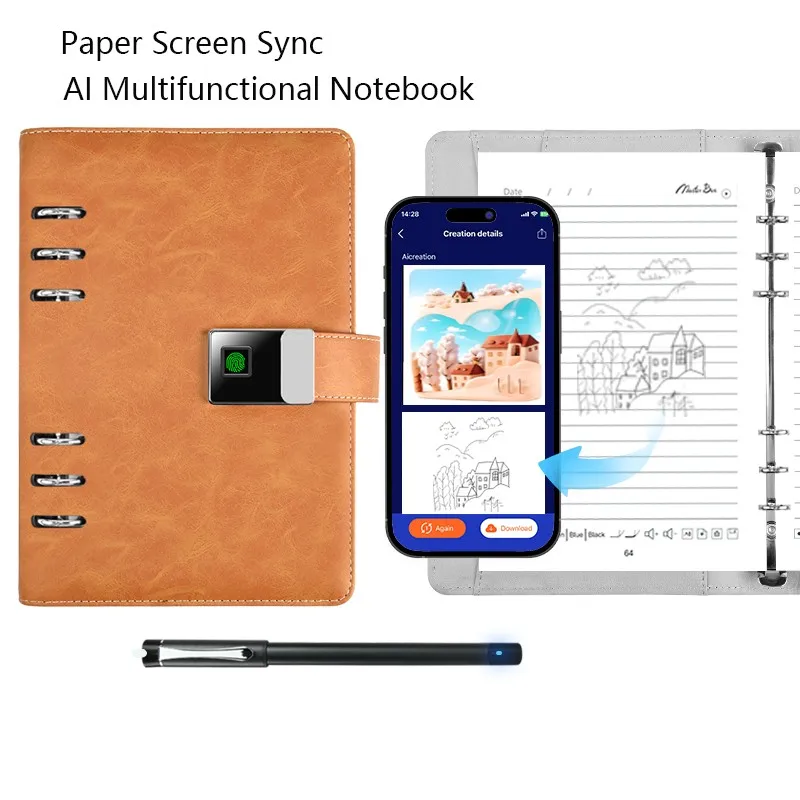 Smart Notebook Paper Screen Sync AI Drawing Writing Bluetooth Recording Translation Sharing Writing to Document Smart Notepad