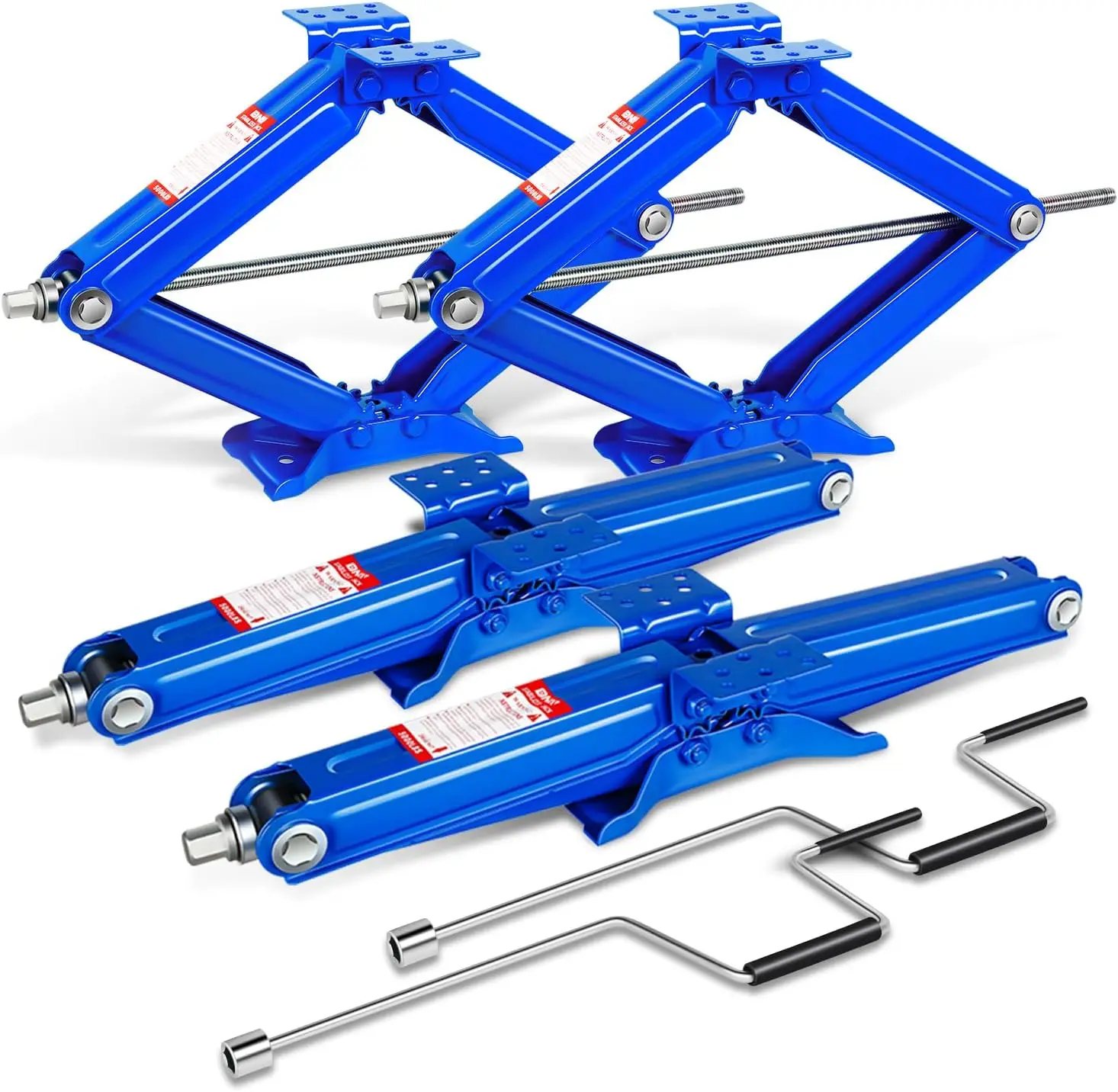 

4 шт., 5000 фунтов, стабилизатор для прицепа для автофургонов, выравнивающие ножничные домкраты с кривошипной ручкой скорости, высота 4–24 дюйма, набор из 4 шт., синий, TOOLS-00332
