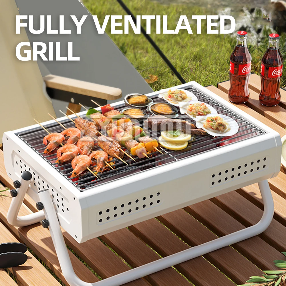 رف شواء محمول ، موقد شواء خارجي ، موقد طهي شاي قابل للطي ، أدوات شواء منزلية