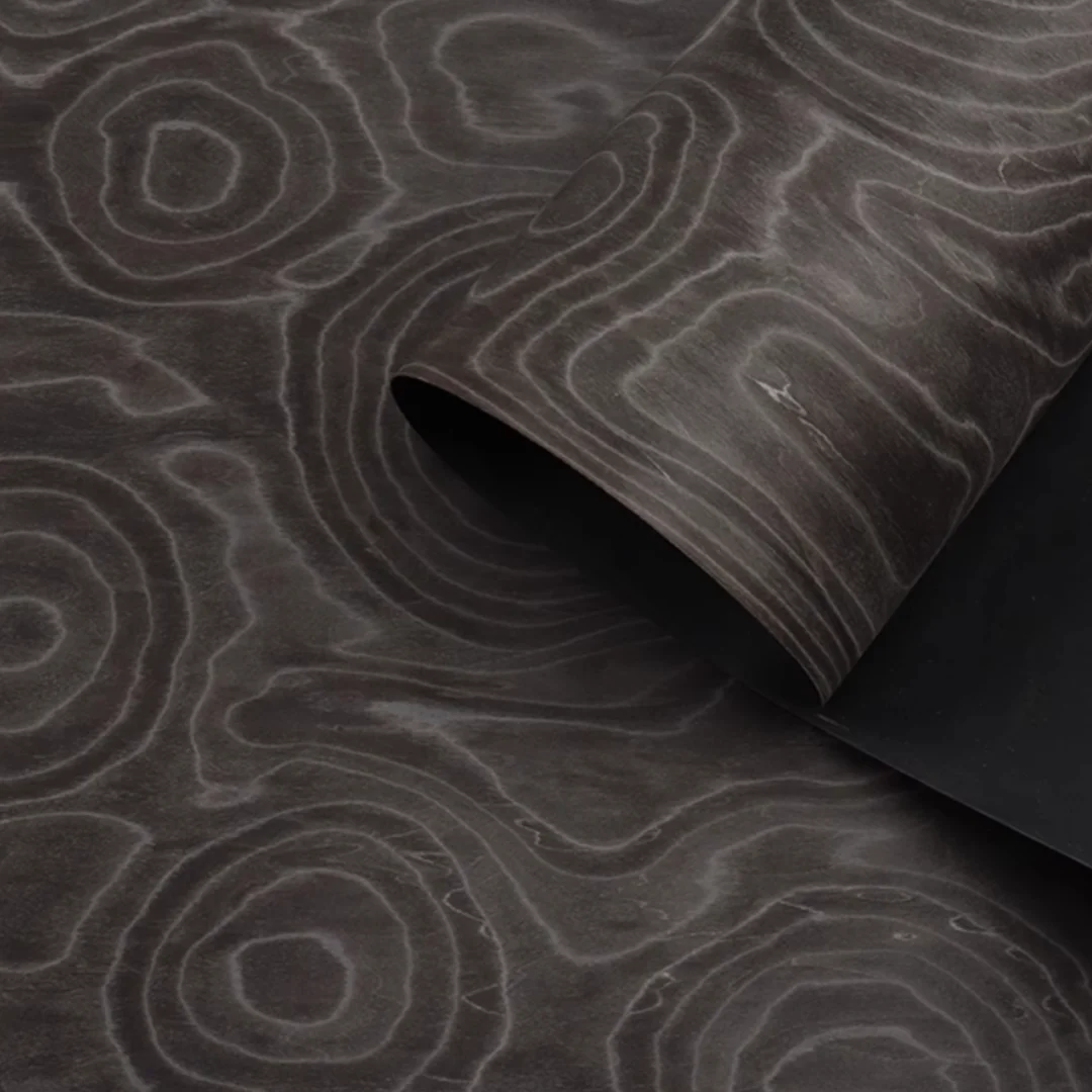 Length:2.5meters Width:580mm Thick:0.3mm Black Growth Ring Tech Wood Veneer Furniture Home Speaker Decoration home DIY projects