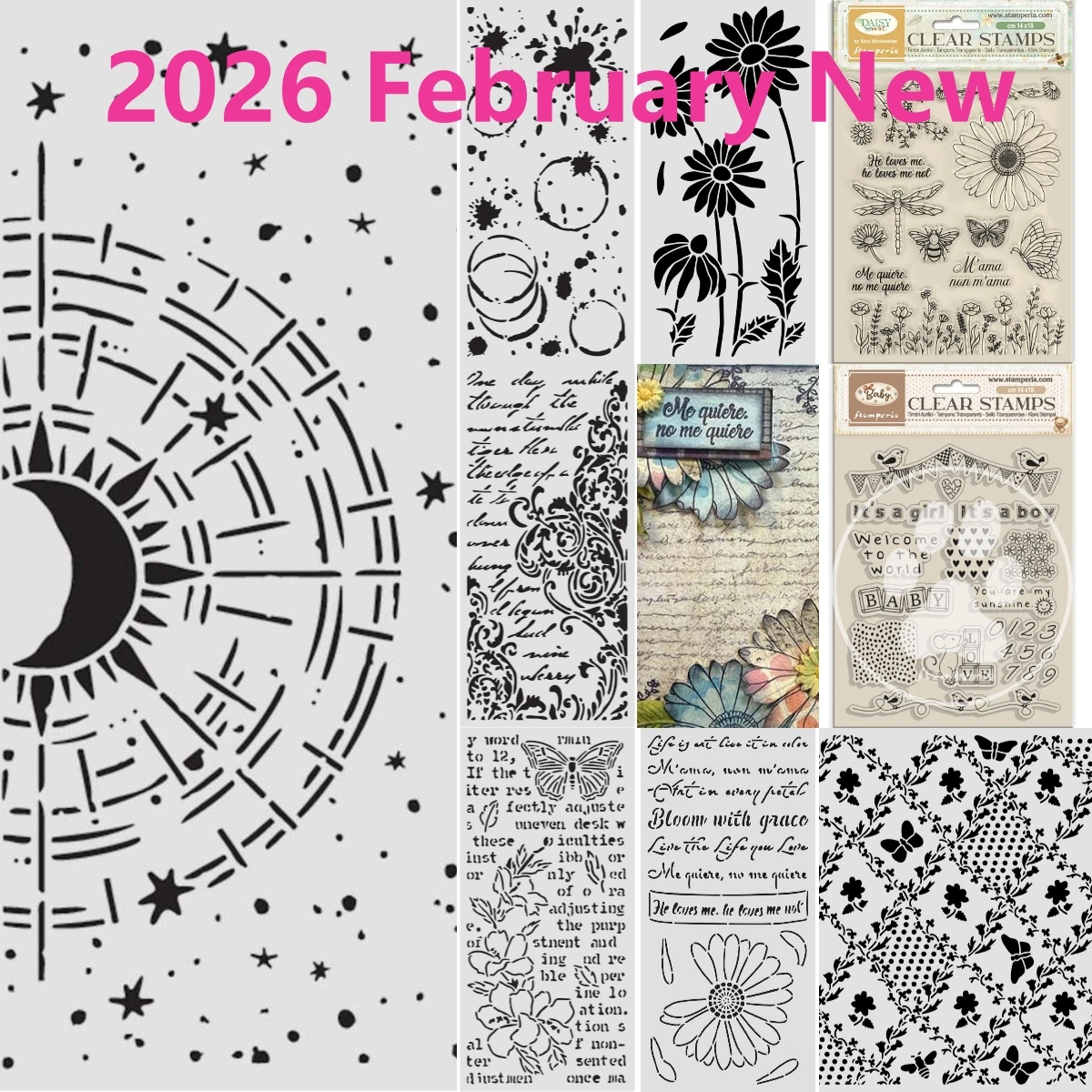 

2026 New Dragonfly and Daisy Art Clear Stamps Stencil For Scrapbook Diary Decoration Embossing Template DIY Greeting Card