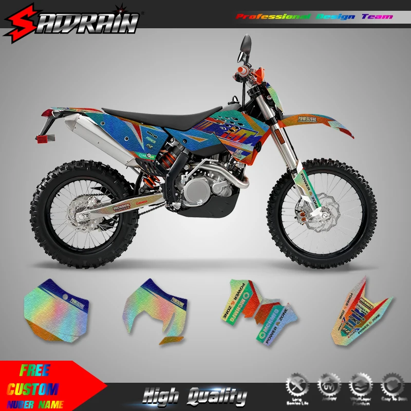 Sawrain For KTM 07-10 SXF 08-11 EXC Motorcycle Sticker Custom Team Graphics Decals Kit