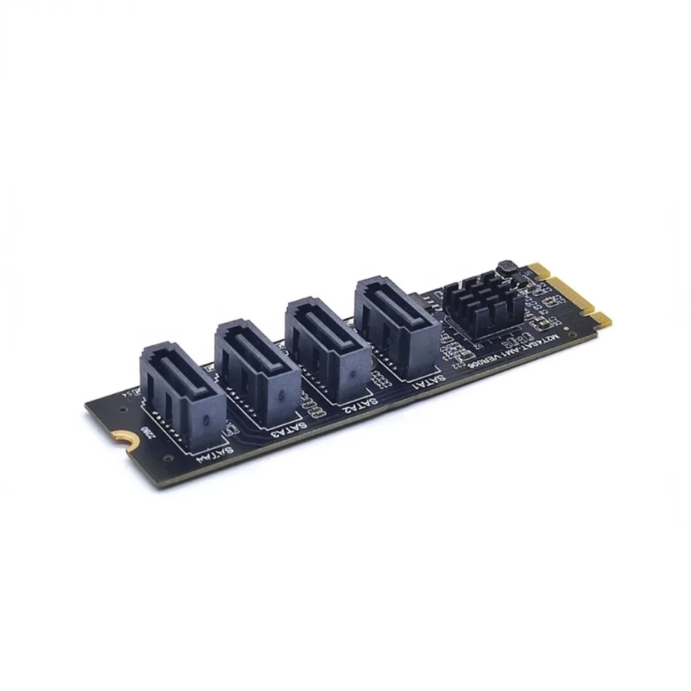 4 x SATA 3.0 Connector to NGFF M.2 Key B+M Adapter Converter Card 6Gbps ASM1064