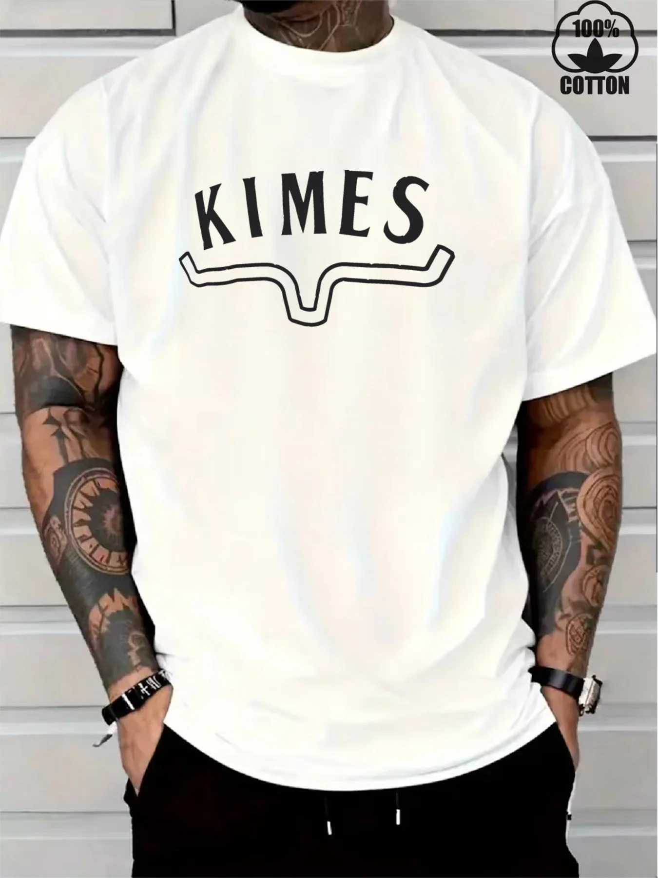 Мужская одежда, футболки для мужчин, повседневный дизайн с принтом, ткань из 100% чистого хлопка, рубашки для мужчин, костюмы для мужчин, Kimes Ra