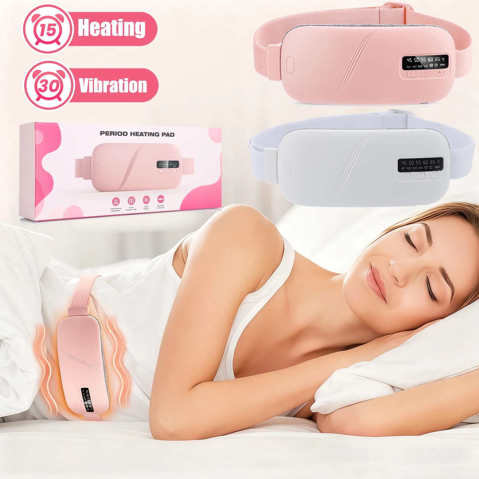 

Женская менструальная грелка, эффективный горячий компресс, облегчение периода, теплый пояс для матки, вибрационный массажер для талии с подогревом