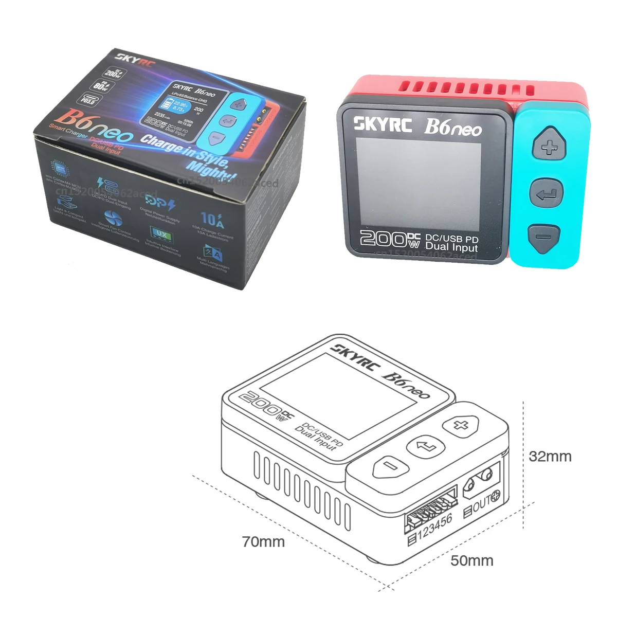 Original SkyRC B6 neo LiPo LiFe Li-ion LiHV Battery Balance charger  AC 80w DC 200W  Smart PD PCH-150 charging Dock Discharger