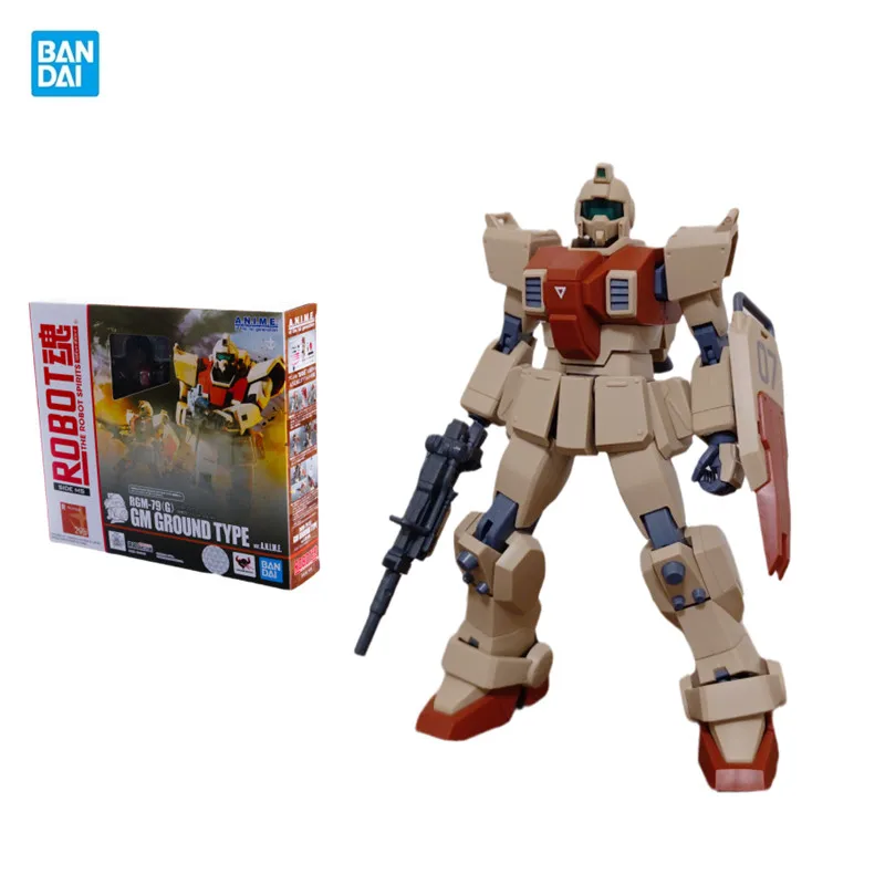 Bandai Original ROBOT Soul Land Combat Type GM RGM-79G GM GROUND TYPE Anime Action Figure Assembly Model Toys Gifts For Children