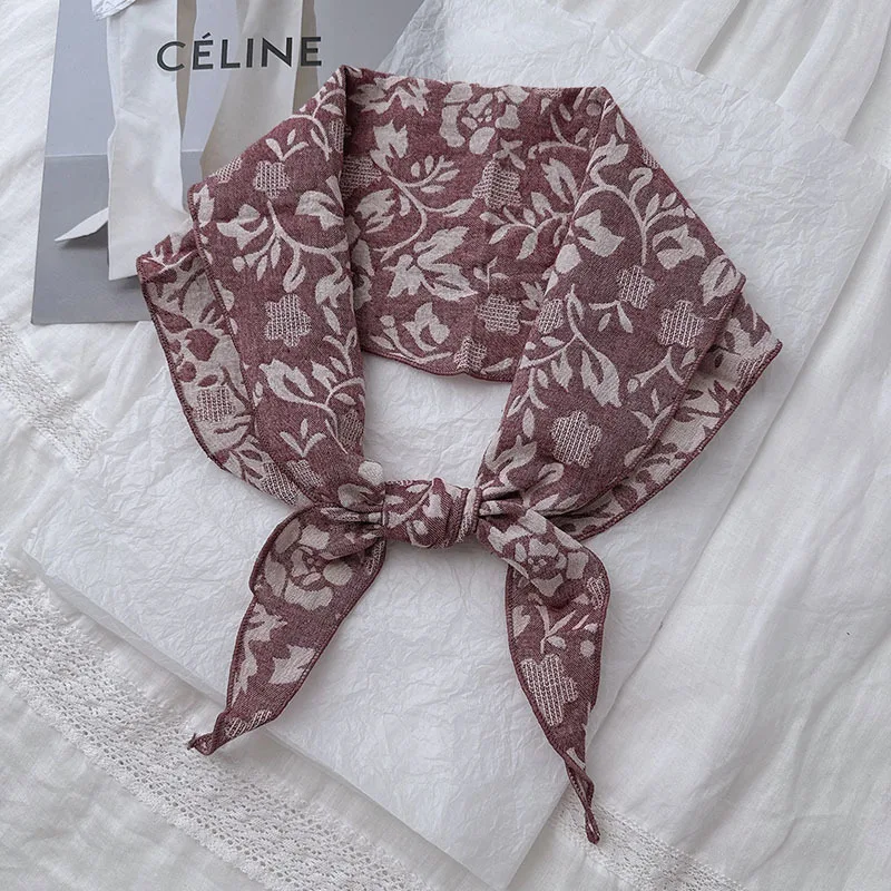 

Двусторонний жаккардовый шарф для женщин, художественный ретро-стиль, экспорт в Японию и Корею, шарф на шею 2025New S