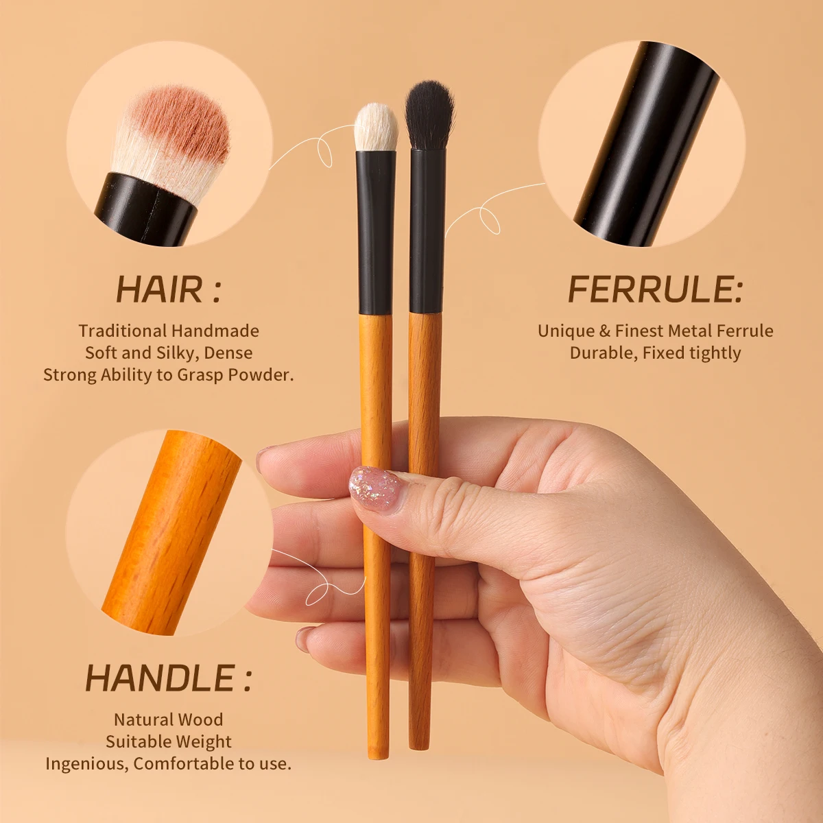 OVW Eyeshadow Blending Brush Soft Natural Goat Hair Eye Makeup Set Cosmetic Brush For Make Up