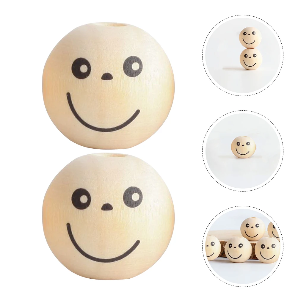 

50pcs Wooden Craft Natural Round Loose For Jewelry Making Wooden Craft Beads Bracelets Macrame Decor Bulk Spacer Beads