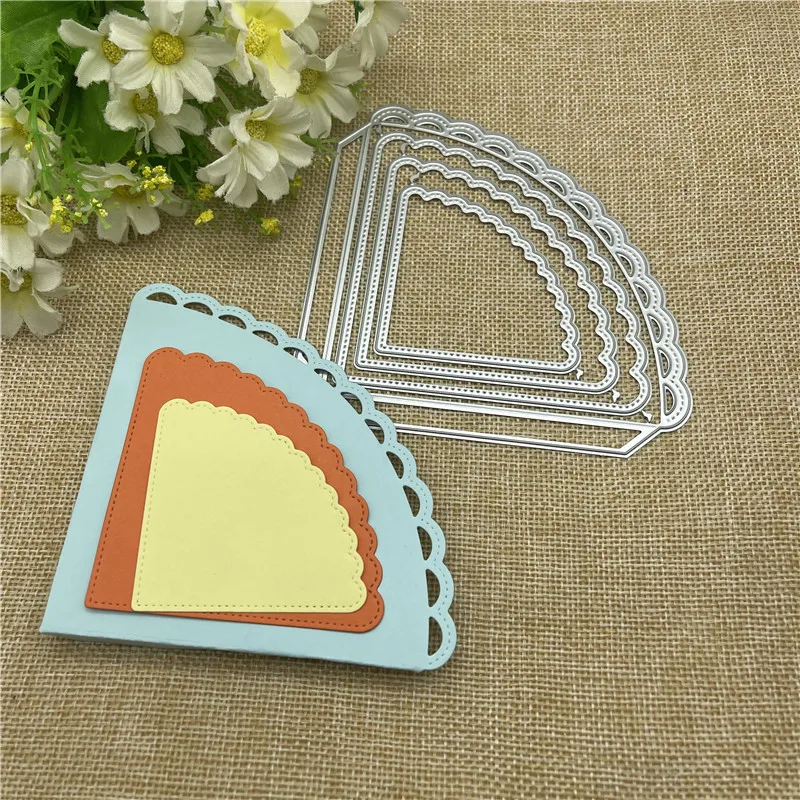 Fan Corner  Metal cutting dies  mold Round hole label tag Scrapbook paper craft knife mould blade punch stencils dies