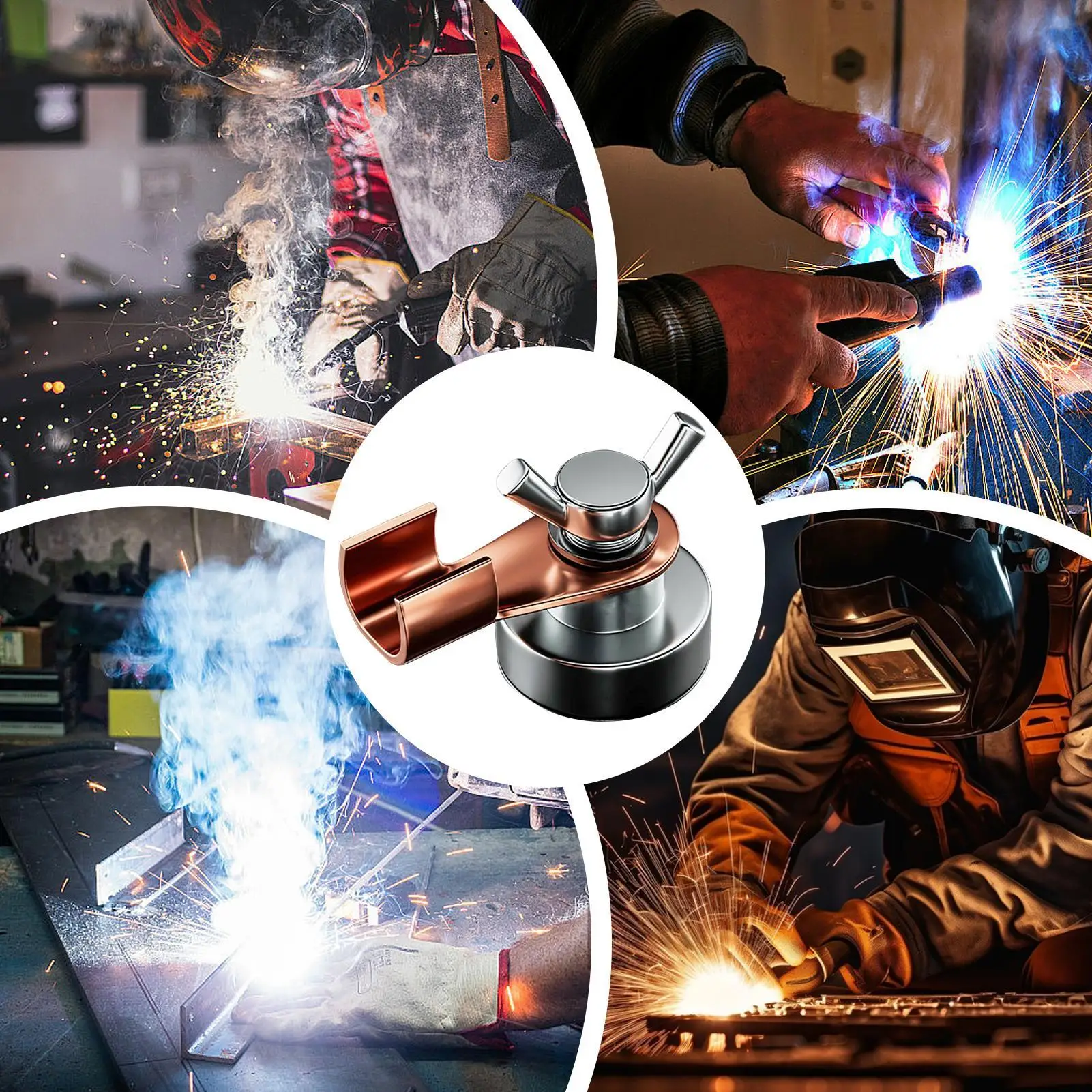 Welding Magnetic Ground Clamp 2X Welding Support Ground Clamp Tools Powerful Magnetism 500A Copper Electrode Welding Support