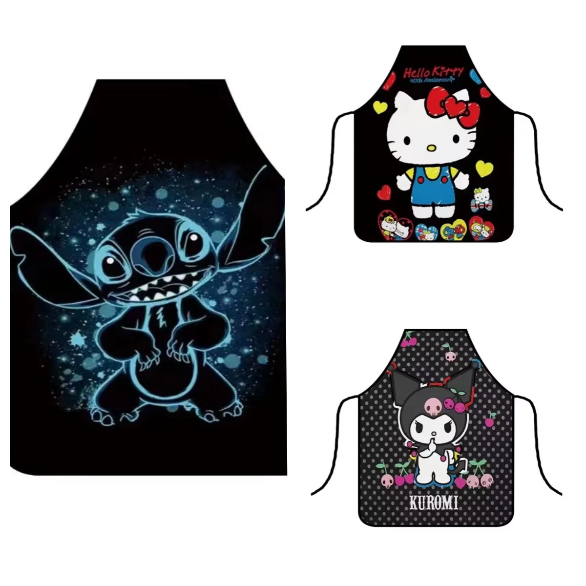 

2 шт. Miniso Disney Stitch Hello Kitty Кухонный фартук для мужчин и женщин для ужина, вечеринки, приготовления пищи, для взрослых, Cozinha Tablier Cuisine Pinafore
