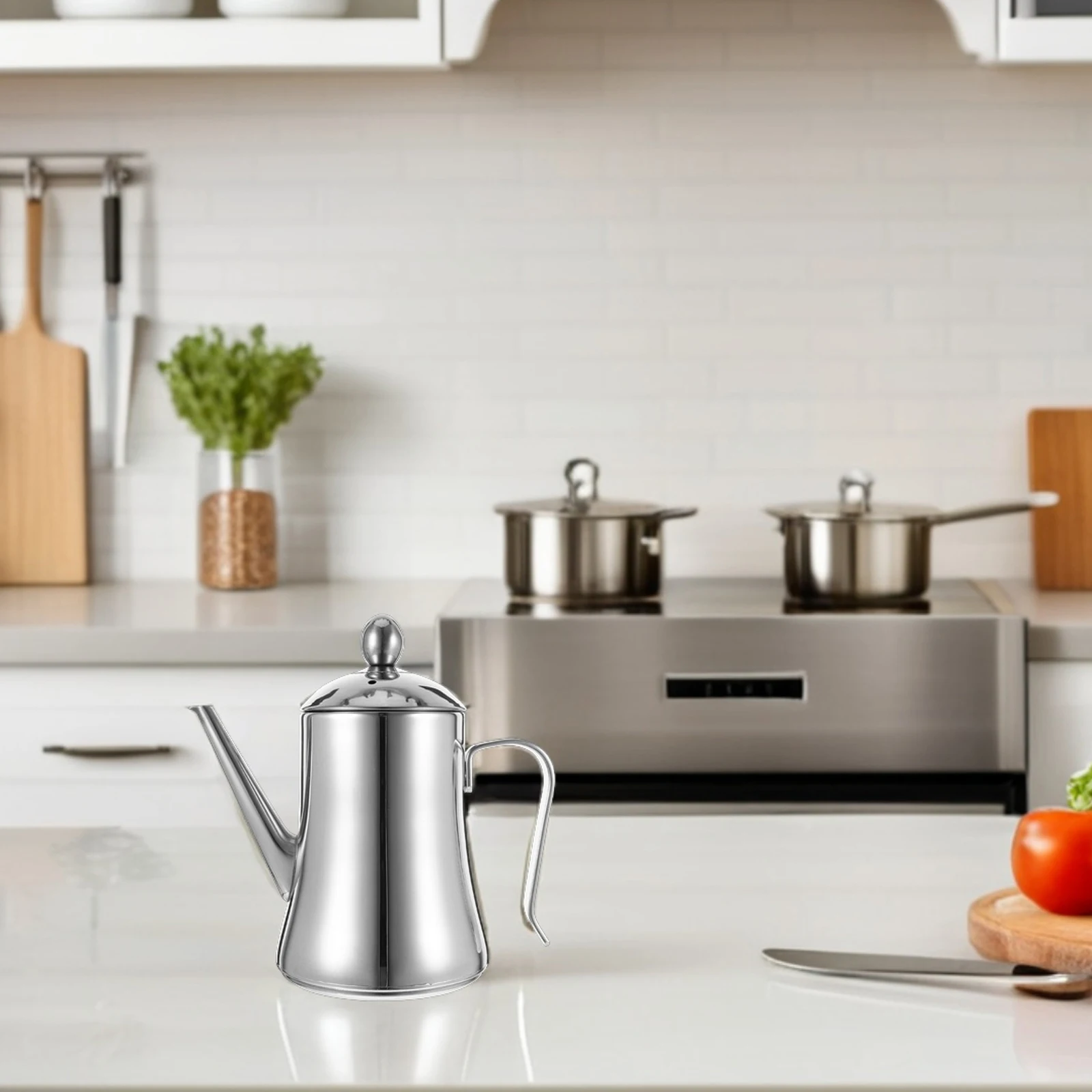 

Stainless Steel Oil Pot Pitcher Large Capacity Nondrip Kitchen Oil Dispenser Bottle Storage Container Vegetable Metal