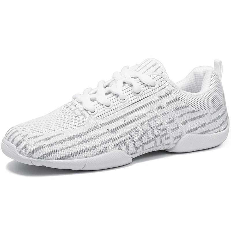 BAXINIER Girls White Breathable and Lightweight Cheer Dance Trainers Perfect for Youth Training and Cheer Competition