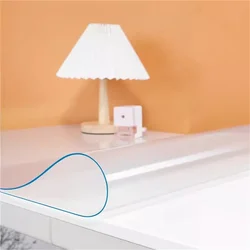 PVC Clear Writing Desk Pad Anti-Static Heat Resistant Waterproof Table Protector for Office Computer Writing Desk Tabletop
