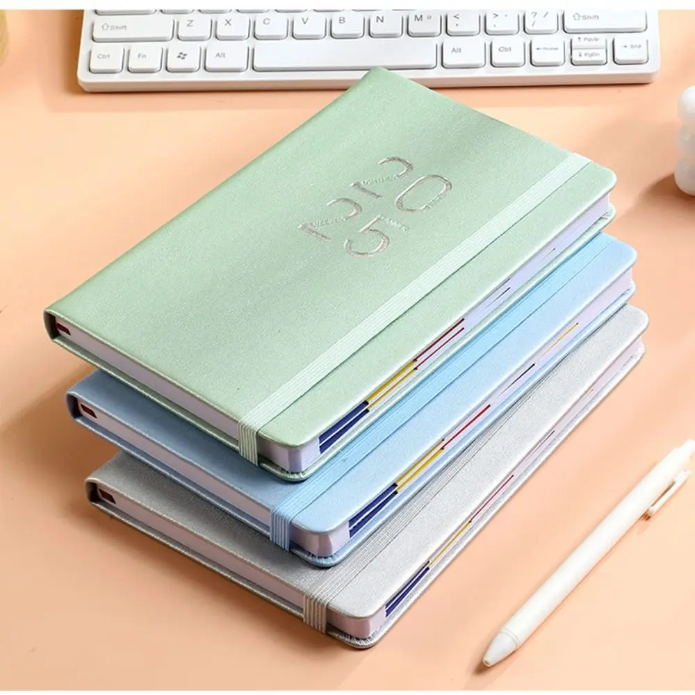 

A5 Sketchbook 2025 Planner Notebooks 5 Colors Leather Surface Business Note Book with Strap 312 Pages Diary Writing Pads