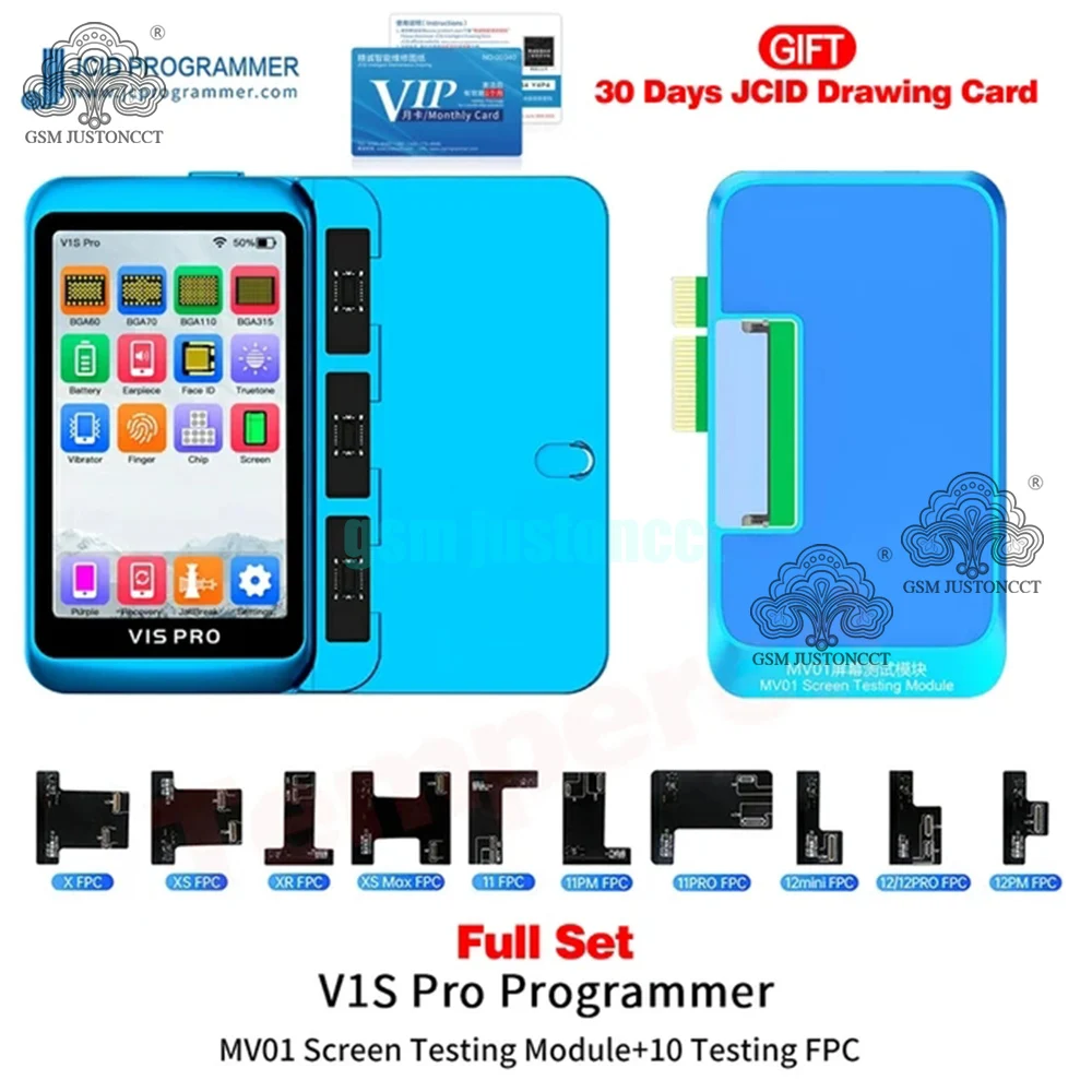 

JCID V1S PRO Programmer MV01 Screen Testing Module Suitable for iPhone X-15PM Xiaomi Display Touch Function Test Module Tool Set