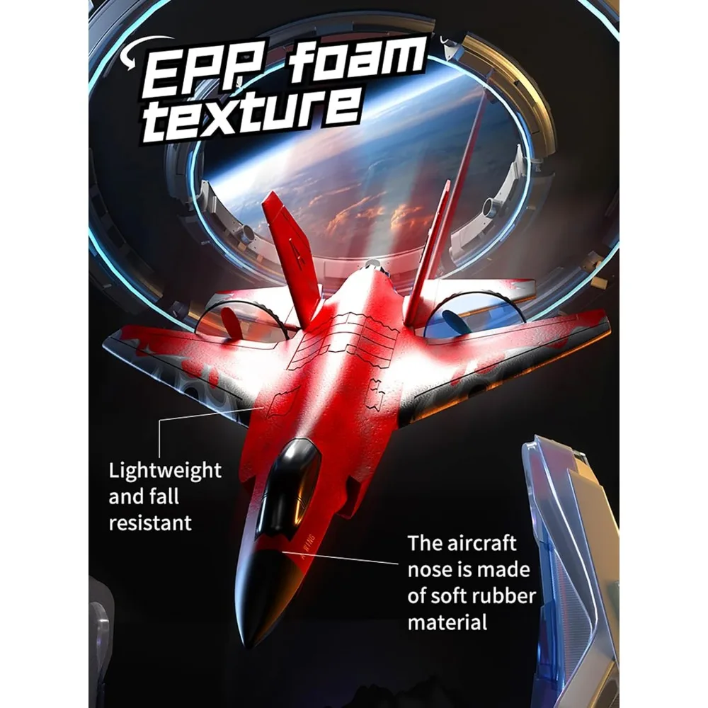 Avión F-35 Lightning II RC - Control de 2 canales con giroscopio para un vuelo fácil, chorro planeador de espuma, regalo ideal para niños