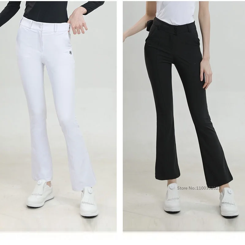 SG Golf Pants Women High Waist Trousers Korean Sports Slim Flared Pants with Ball Bag Ladies Quick-dry Golf Sweatpants