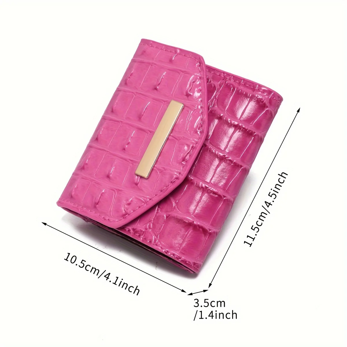 Solid Color Crocodile Pattern Coin Purse, Classic Clutch Credit Card Holder, Women's Textured Trifold Wallet