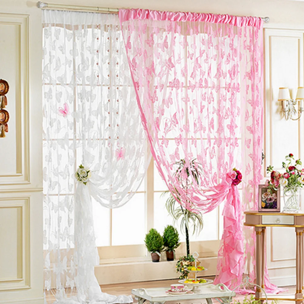 

100x200cm Thread Curtain Line Panel Elegant Tassel Trim Sheer Room Divider for Door Window Separation Light Filtering