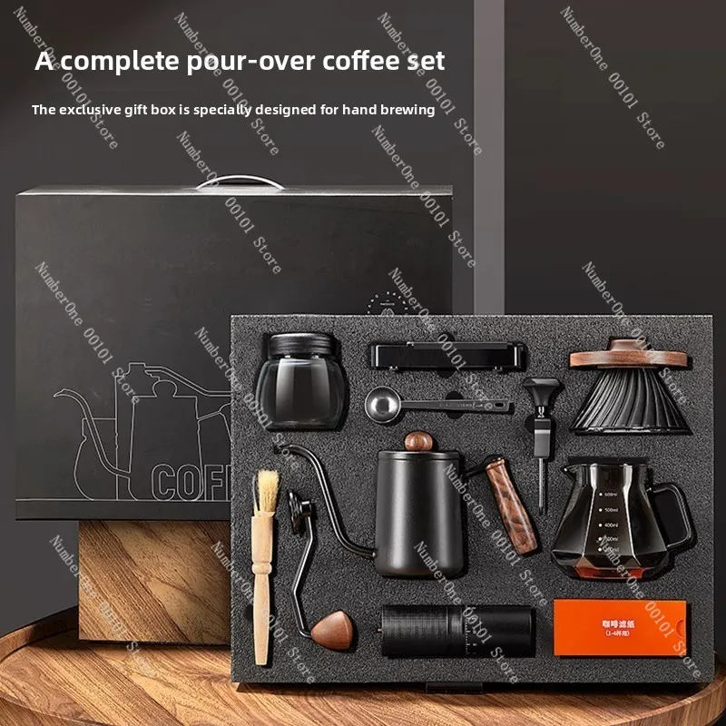 Coffee pot, filter cup, sharing pot, bean grinder|Hand brewed coffee set
