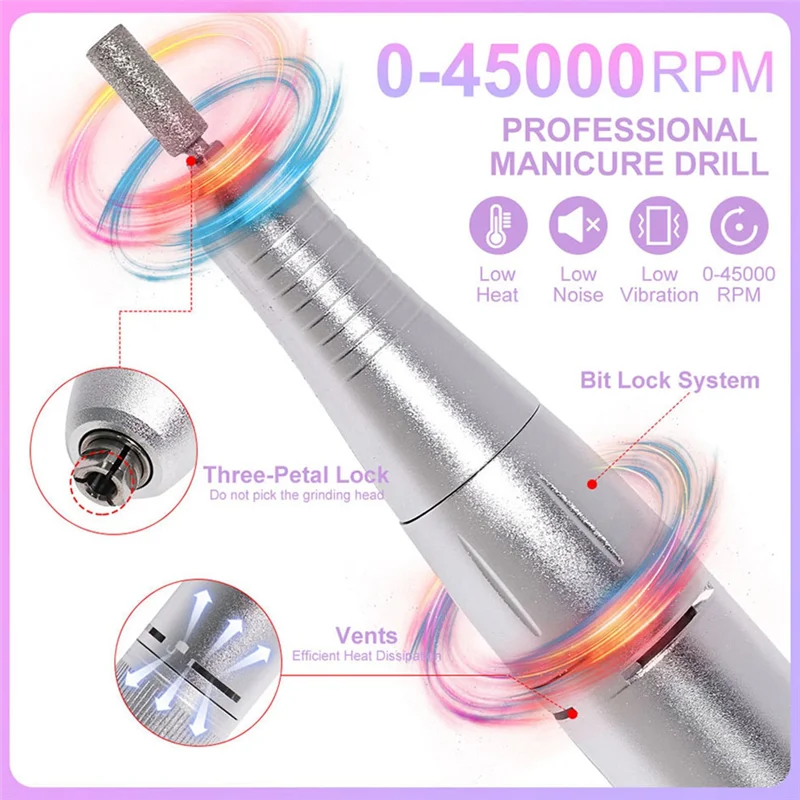 ABIT Smerigliatrice elettrica per smalto a batteria, trapano per unghie, strumento per manicure