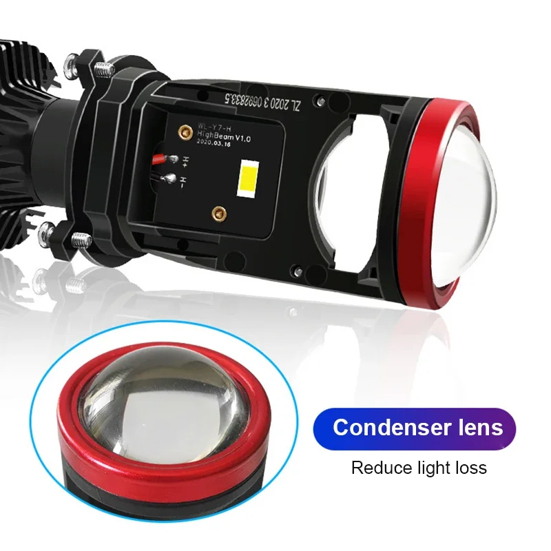 Y8 H4 LED المصابيح الأمامية السيارات H4 LED أضواء جهاز عرض صغير عدسة 6000K السوبر مشرق 22000LM عالية منخفضة شعاع سيارة العلوي LED مروحة تربو #5