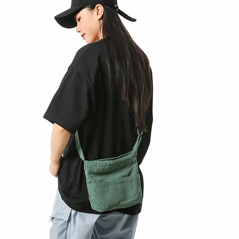 

Small Canvas Women's Bag Minimalist Cross Eco Bag Korean Shoulder Shopper Bag Foldable Messenger Bag Y2K Handbag Travel Satchel