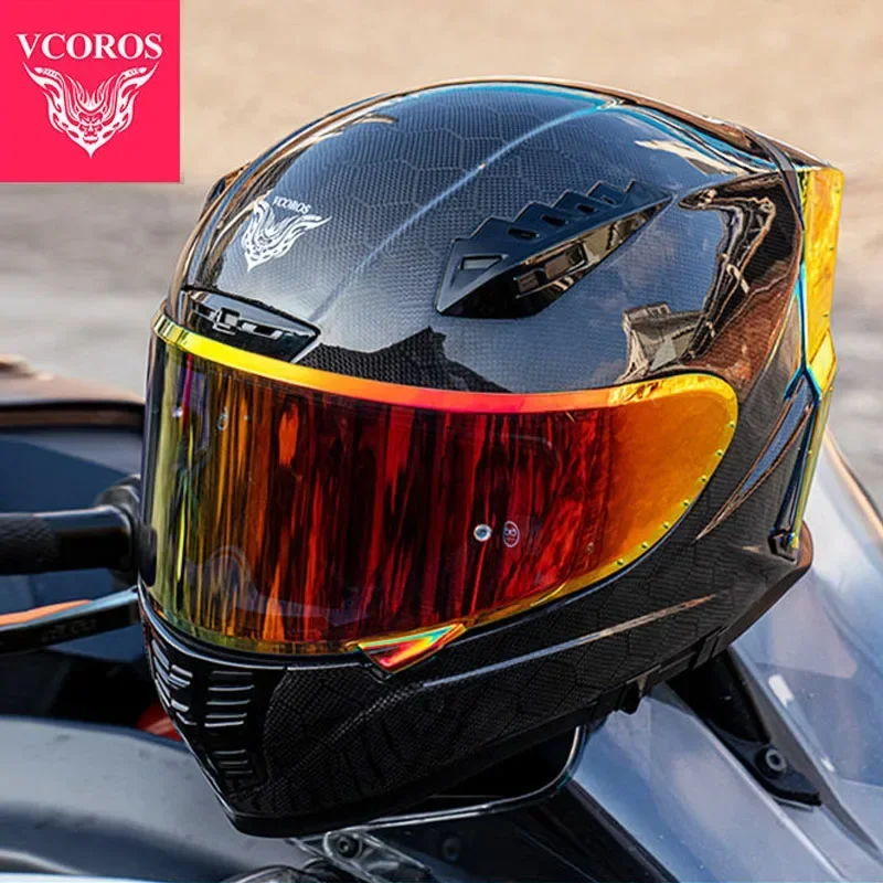 Italy VCOROS 12K Carbon Fiber Motorcycle Helmet ECE DOT Certification Full face Double lens Venom helmet Capacete Casco moto