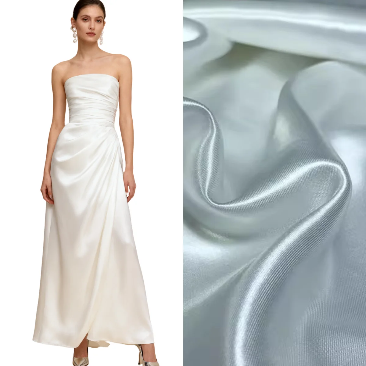 

Solid color bright complexion Ding fabric sewing high-end evening dress lining fabric smooth glossy fabric