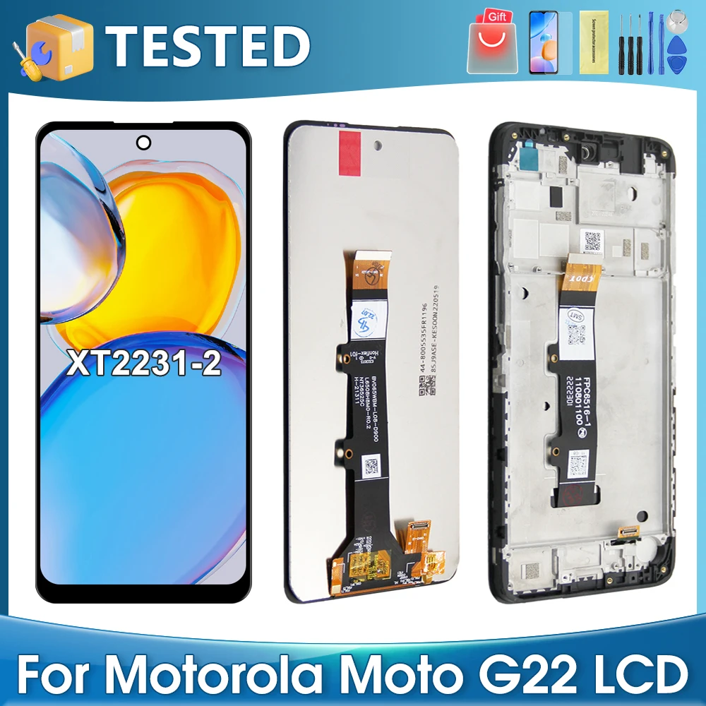 6.5\'\'For Motorola Moto G22 XT2231-1 XT2231-2 XT2231-5 LCD Display Touch Screen Digitizer Assembly Replacement For Moto G22