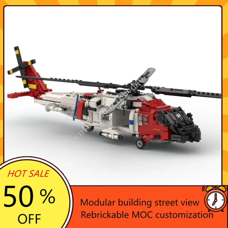 872PCS MOC Building Blocks Military Giant Sikorsky SH-60 JayhawkTransport Aircraft High Difficulty Model Bricks Toys  Gifts