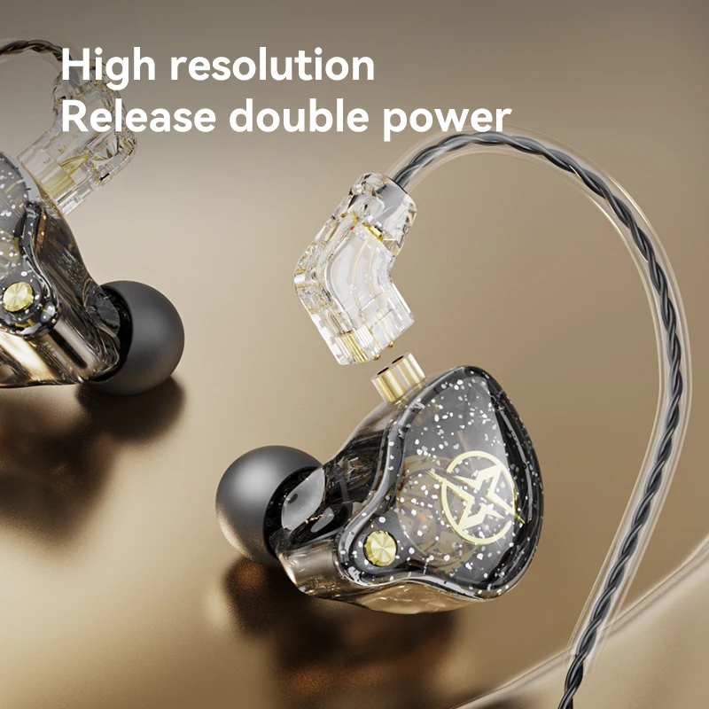 X2 プロ 3.5 ミリメートル取り外し可能な有線ヘッドフォンダブルダイナミック HiFi イヤホン低音ヘッドセットステレオミュージシャンモニターイヤフォンスポーツランニング