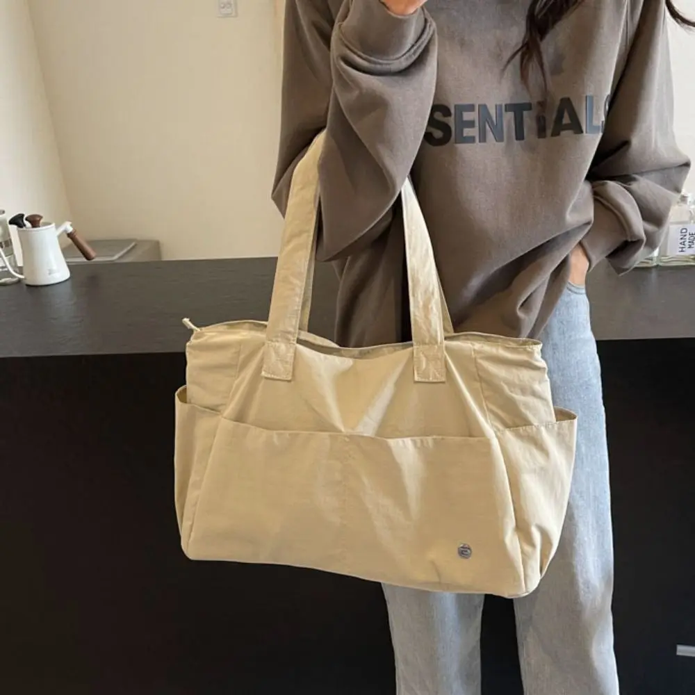 

Сплошной цвет, большая вместительная сумка на плечо, мягкий материал, простой дизайн, повседневные сумки для книг, прочная модная стильная дорожная сумка