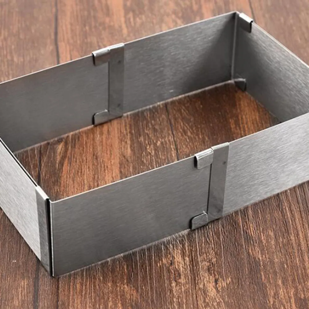 Square Stainless Steel Mousse Ring Adjustable Retractable Baking Mold for Cake Pastry Cookie Mould High Temperature Corrosion
