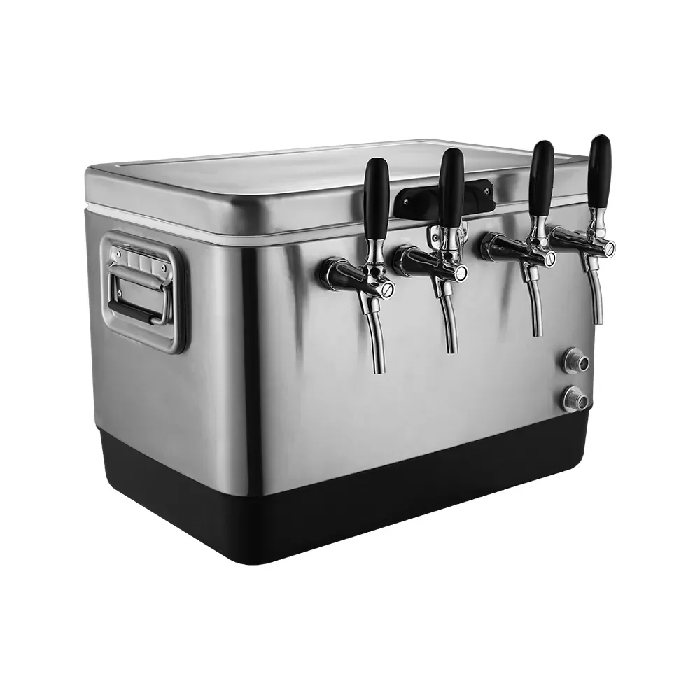 Stainless Steel Ice Cooler Box For Outdoor Camping Portable Cooler Wine Beer Cooler Box