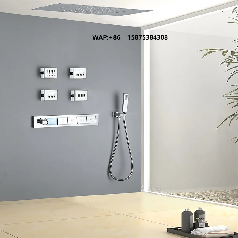 Homein Sanitary Ware, USA Warehouse in Stock, Thermostatic Shower Set with Digital Display, Multi-function Bathroom Shower Set