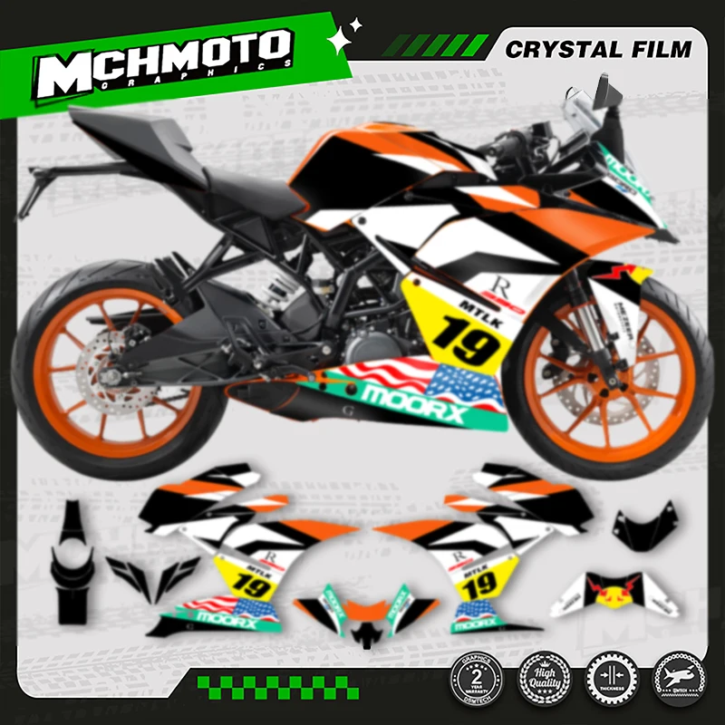 

MCHMFG Custom Team Motorcycle Graphics Background Decals Stickers Kit For KTM RC250 RC390 2014 2015 2016