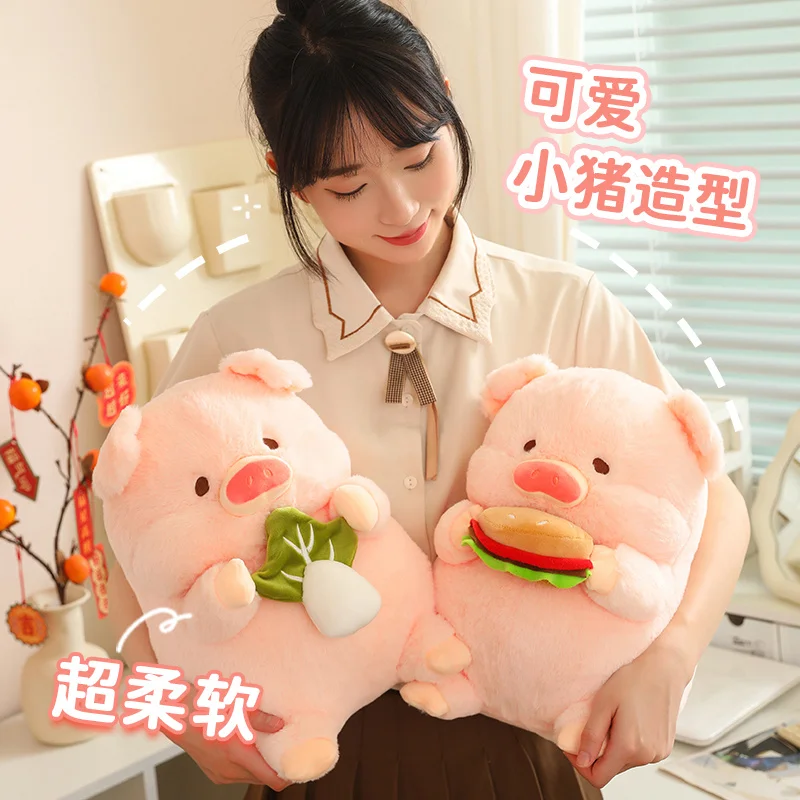Almohadas suaves y cómodas para dormir, 20cm, 30cm, hamburguesa, repollo y cerdo, Kawaii, regalo de vacaciones, enviar a amigos y familiares