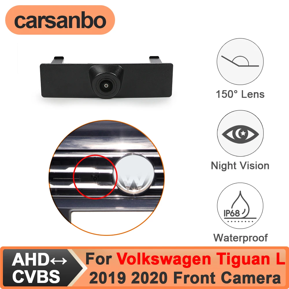 

Камера переднего вида Carsanbo для Volkswagen Tiguan L 2019-2020, CCD AHD 150 ° Водонепроницаемая парковочная камера ночного видения с объективом типа «рыбий глаз»