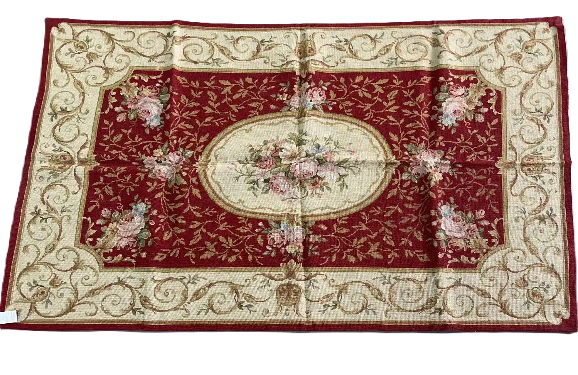 

Free Shipping 4'x6' Needlepoint Handmade carpet rugs 100% New Zealand Wool Floral & Magpie design ANTI SLIP