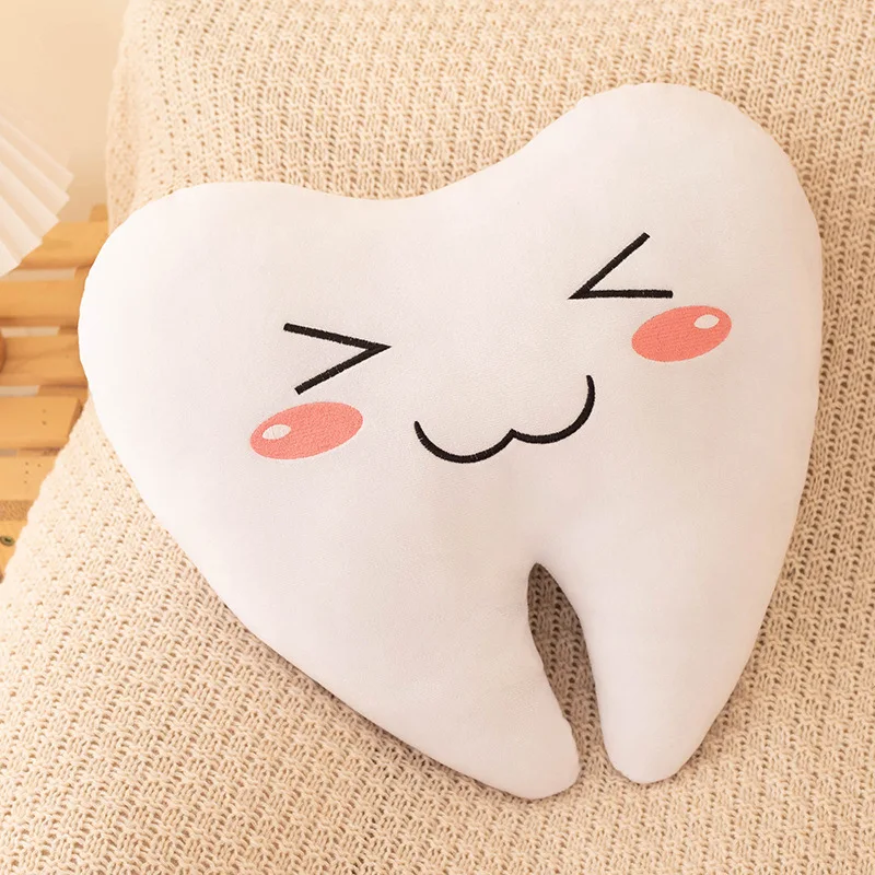 Creative cute simulation teeth pillow children\'s expression love teeth care plush toys