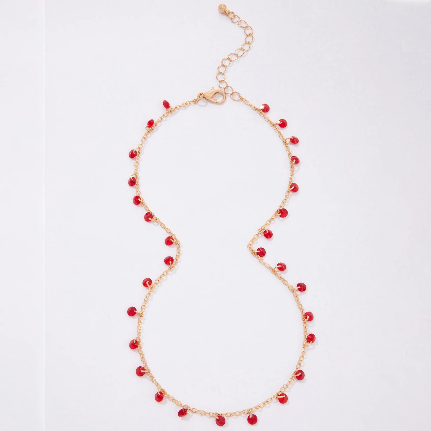 Tocona رائعة خمر الزركون الأحمر المرأة قلادة قلادة الموضة العصرية سلسلة الترقوة القلائد هدايا مجوهرات للبنات